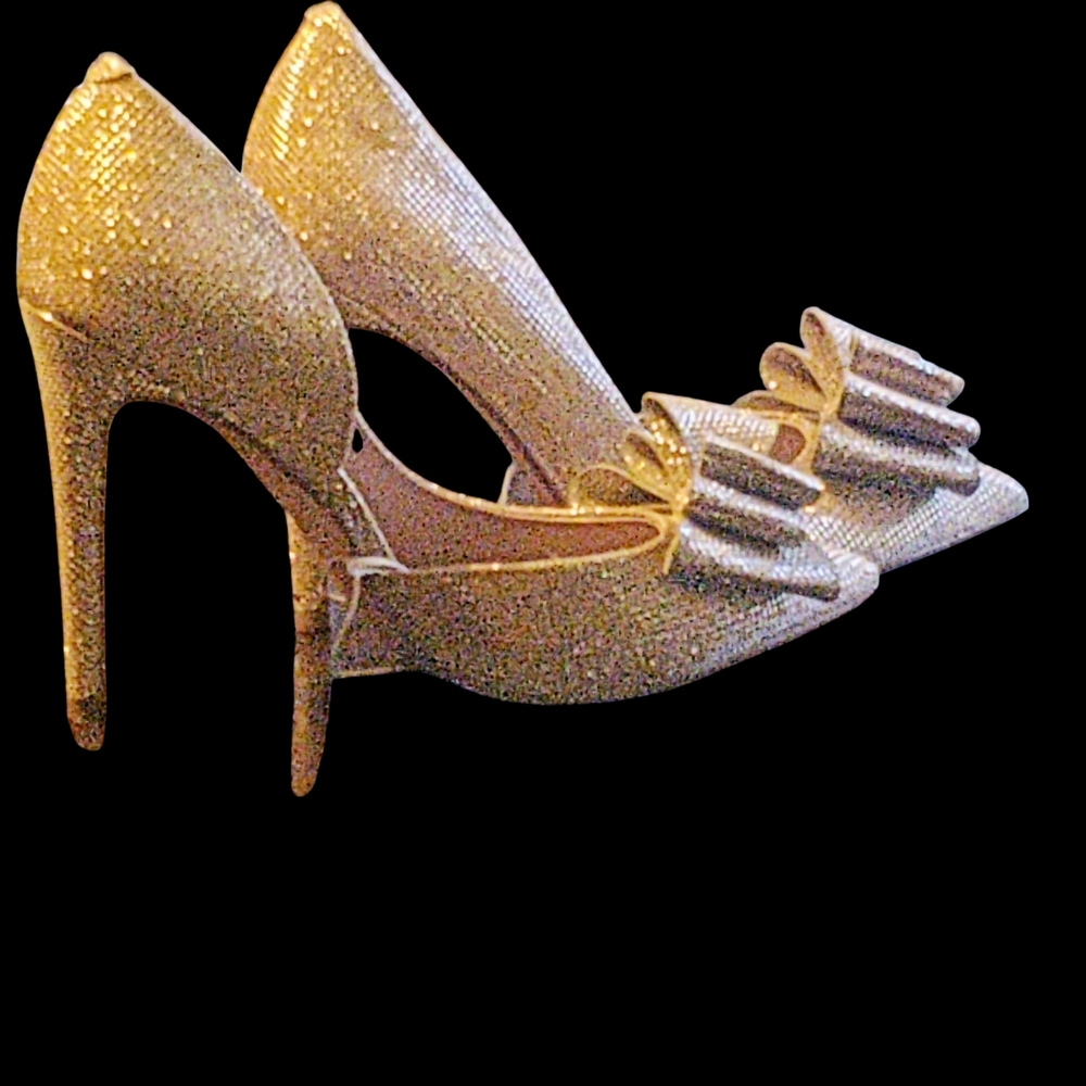 Betsey Johnson Shimmering Gold Stiletto Heels